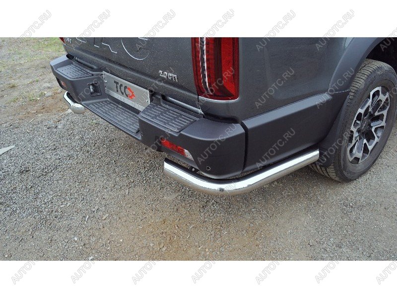 27 749 р. Защита задняя d76.1 мм (уголки) ТСС Тюнинг  JAC T9 (2021-2025) Pickup Double Cab (нержавейка)  с доставкой в г. Тамбов