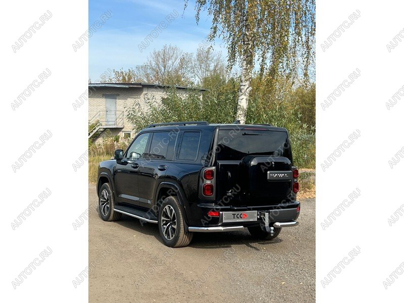27 749 р. Защита задняя d76.1 мм (уголки) ТСС Тюнинг  Haval H9 (2024-2025) (нержавейка)  с доставкой в г. Тамбов