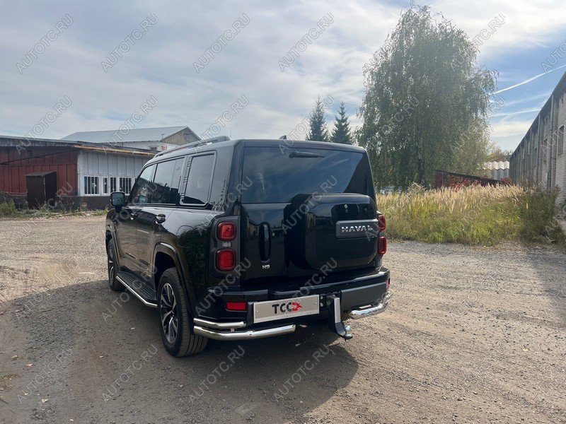 32 999 р. Защита задняя уголки двойные d76.1*42.4 ТСС Тюнинг  Haval H9 (2024-2025) (нержавейка)  с доставкой в г. Тамбов