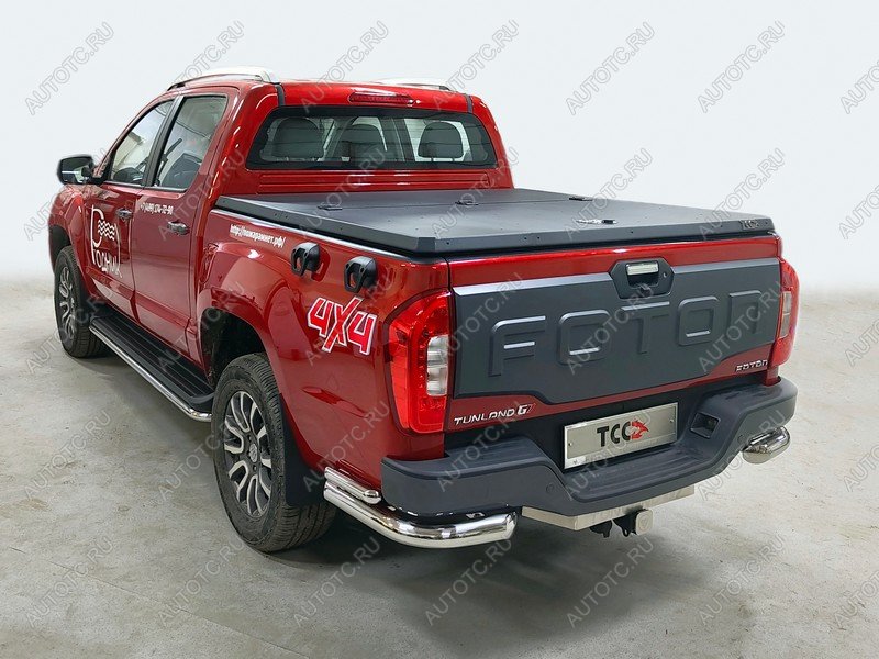 32 999 р. Защита задняя уголки двойные d76.1* 42.4 ТСС Тюнинг  Foton Tunland G7 (2022-2025) Double Cab (нержавейка)  с доставкой в г. Тамбов