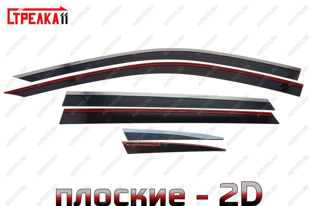 8 949 р. Дефлекторы окон 2D с хром накладками Стрелка11  Geely Monjaro (2022-2025) (черные)  с доставкой в г. Тамбов