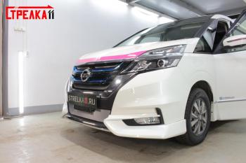 2 999 р. Защита радиатор (низ) Стрелка11 Стандарт  Nissan Serena  C27 (2016-2019) минивэн дорестайлинг (хром)  с доставкой в г. Тамбов. Увеличить фотографию 2