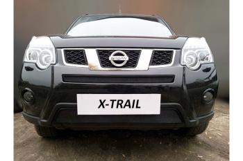 3 399 р. Защита радиатора (низ) Стрелка11 Стандарт Nissan X-trail 2 T31 рестайлинг (2010-2015) (черная)  с доставкой в г. Тамбов. Увеличить фотографию 2