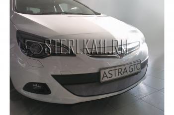 3 099 р. Защита радиатора Стрелка11 Стандарт Opel Astra J GTC (2011-2018) (черная)  с доставкой в г. Тамбов. Увеличить фотографию 2