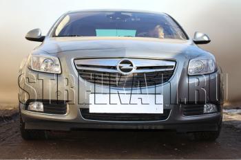 3 399 р. Защита радиатора Стрелка11 Стандарт Opel Insignia A дорестайлинг седан (2008-2013) (черная)  с доставкой в г. Тамбов. Увеличить фотографию 2