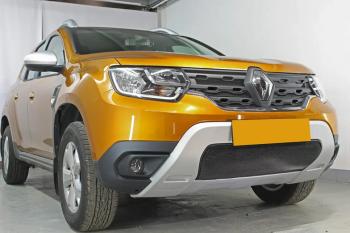 4 299 р. Защита радиатора (верх, 4 части) Стрелка11 Стандарт Renault Duster HM рестайлинг (2021-2024) (черная)  с доставкой в г. Тамбов. Увеличить фотографию 4