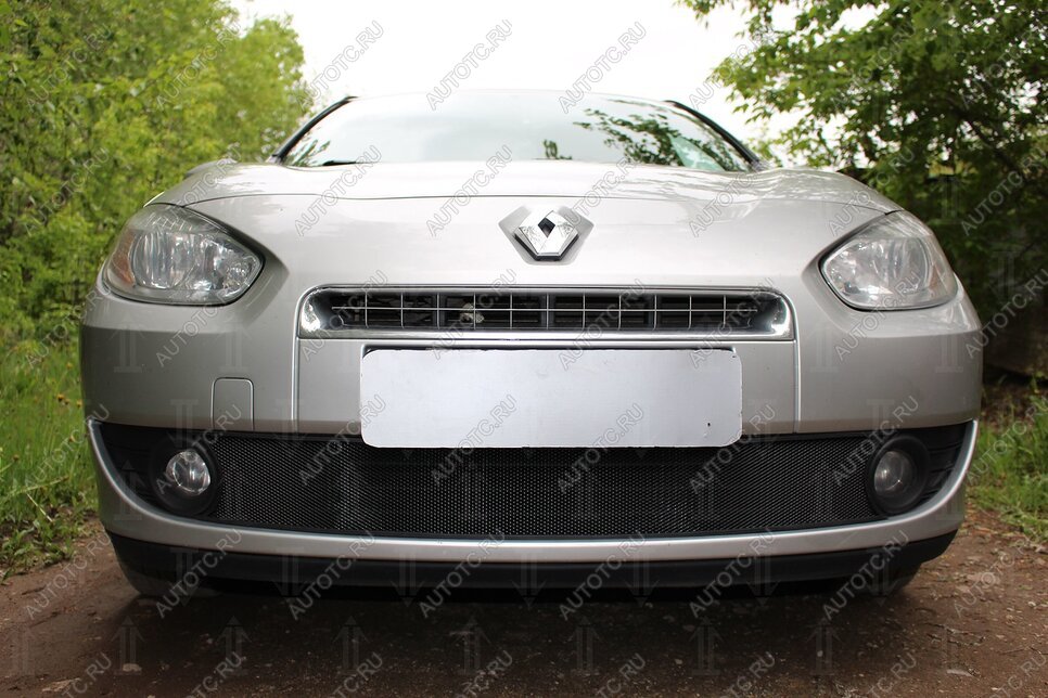 2 899 р. Защита радиатора (верх) Стрелка11 Стандарт Renault Fluence дорестайлинг (2010-2012) (черная)  с доставкой в г. Тамбов