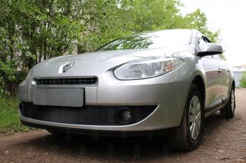 2 899 р. Защита радиатора (верх) Стрелка11 Стандарт Renault Fluence дорестайлинг (2010-2012) (черная)  с доставкой в г. Тамбов. Увеличить фотографию 3