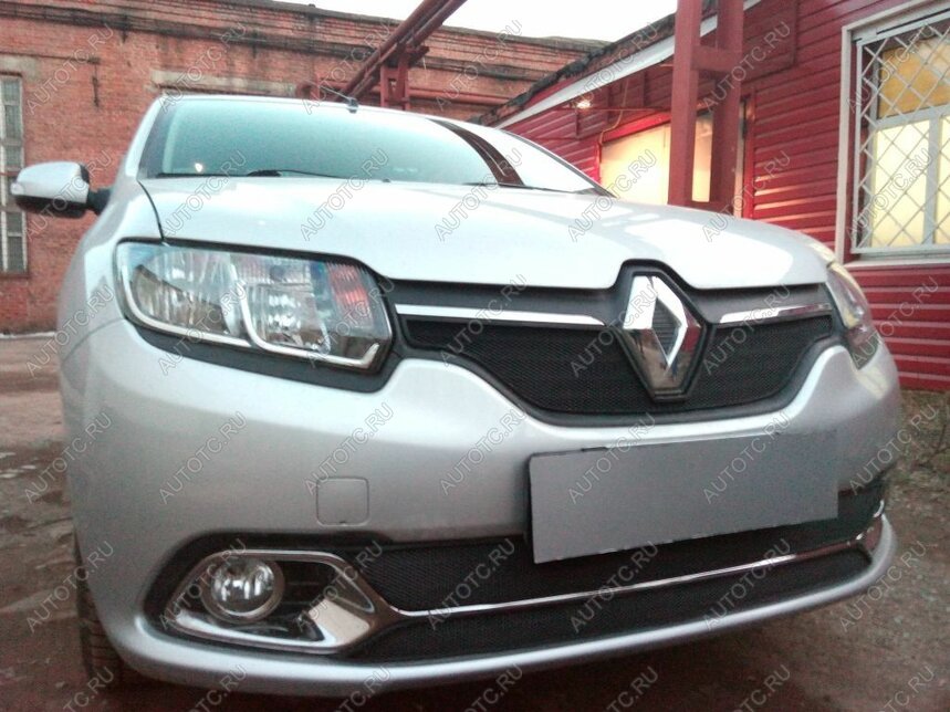 4 799 р. Защита радиатора (Privilege, Luxe Privilege) (низ) Стрелка11 Стандарт Renault Logan 2 дорестайлинг (2014-2018) (черная)  с доставкой в г. Тамбов