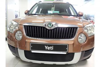 2 899 р. Защита радиатора Стрелка11 Стандарт Skoda Yeti (2009-2013) (черная)  с доставкой в г. Тамбов. Увеличить фотографию 2