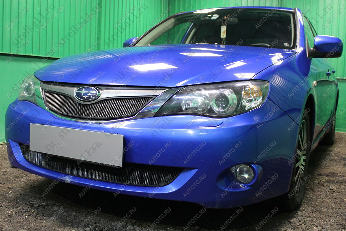 3 399 р. Защита радиатора (верх) (V1.5) Стрелка11 Стандарт Subaru Impreza GE седан (2007-2012) (черная)  с доставкой в г. Тамбов