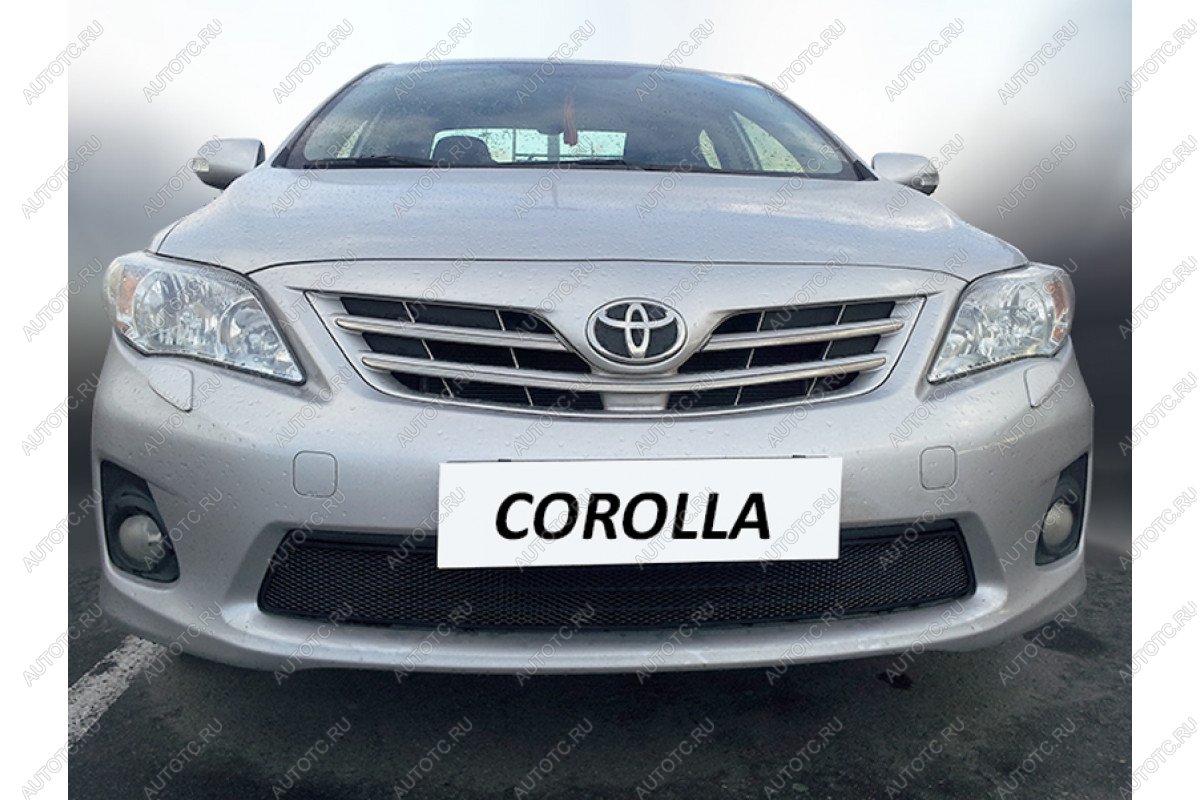 2 969 р.  Защита радиатора Стрелка11 Стандарт  Toyota Corolla ( E140,  E150) (2009-2013) седан рестайлинг, седан рестайлинг (черная)  с доставкой в г. Тамбов