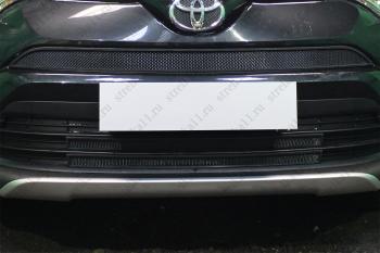 3 399 р. Защита радиатора (низ 2 части) Стрелка11 Стандарт Toyota RAV4 XA40 5 дв. рестайлинг (2015-2019) (черная)  с доставкой в г. Тамбов. Увеличить фотографию 1