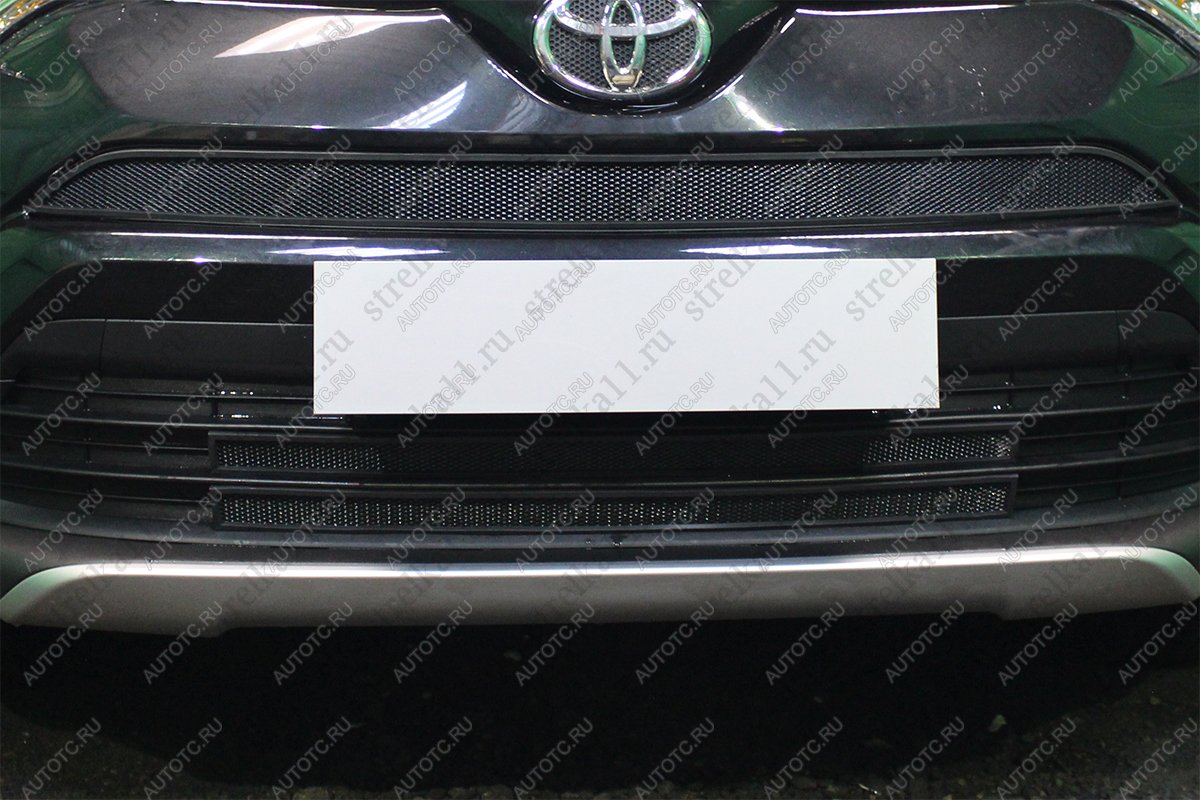 3 399 р. Защита радиатора (низ 2 части) Стрелка11 Стандарт  Toyota RAV4  XA40 (2015-2019) 5 дв. рестайлинг (черная)  с доставкой в г. Тамбов