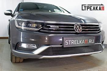 2 499 р. Защита радиатора (низ) (Alltrack 2.0) Стрелка11 Стандарт Volkswagen Passat B8 седан дорестайлинг (2015-2019) (черная)  с доставкой в г. Тамбов. Увеличить фотографию 1