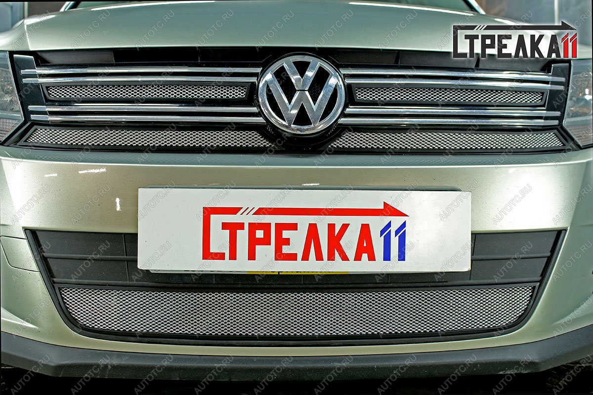 2 799 р.  Защита радиатора (низ) Стрелка11 Стандарт  Volkswagen Tiguan  NF (2011-2017) рестайлинг (хром)  с доставкой в г. Тамбов