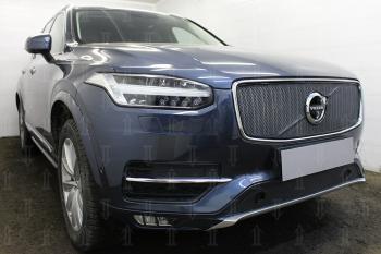 3 779 р. Защита радиатора (с парктроником) Стрелка11 Стандарт Volvo XC90 L дорестайлинг (2015-2019) (черная)  с доставкой в г. Тамбов. Увеличить фотографию 2