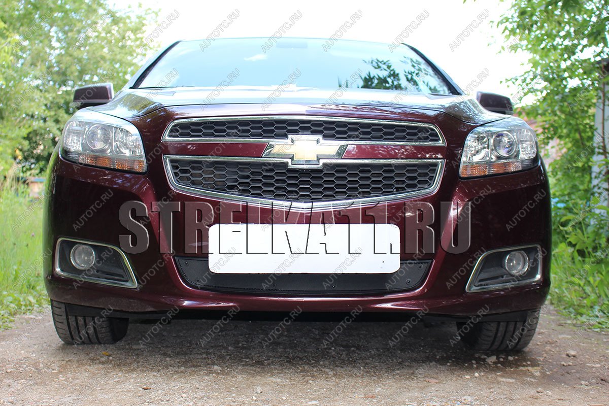 799 р. Зимняя заглушка решетки радиатора Стрелка11  Chevrolet Malibu ( 7,  8) (2008-2015) (черная)  с доставкой в г. Тамбов