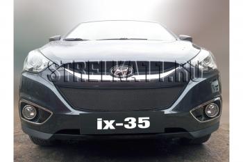 749 р. Зимняя заглушка решетки радиатора Стрелка11 Hyundai IX35 LM дорестайлинг (2009-2013) (черная)  с доставкой в г. Тамбов. Увеличить фотографию 2