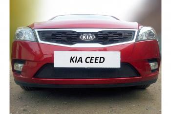 969 р. Зимняя заглушка решетки радиатора Стрелка11 KIA Ceed 1 ED рестайлинг, хэтчбэк 5 дв. (2010-2012) (черная)  с доставкой в г. Тамбов. Увеличить фотографию 2