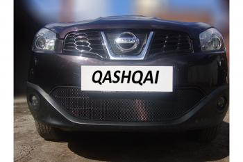 799 р. Зимняя заглушка решетки радиатора Стрелка11 Nissan Qashqai 1 J10 рестайлинг (2010-2013) (черная)  с доставкой в г. Тамбов. Увеличить фотографию 2