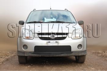 Зимняя заглушка решетки радиатора Стрелка11 Suzuki (Сузуки) Ignis (Игнис) (2003-2008)  (черная)