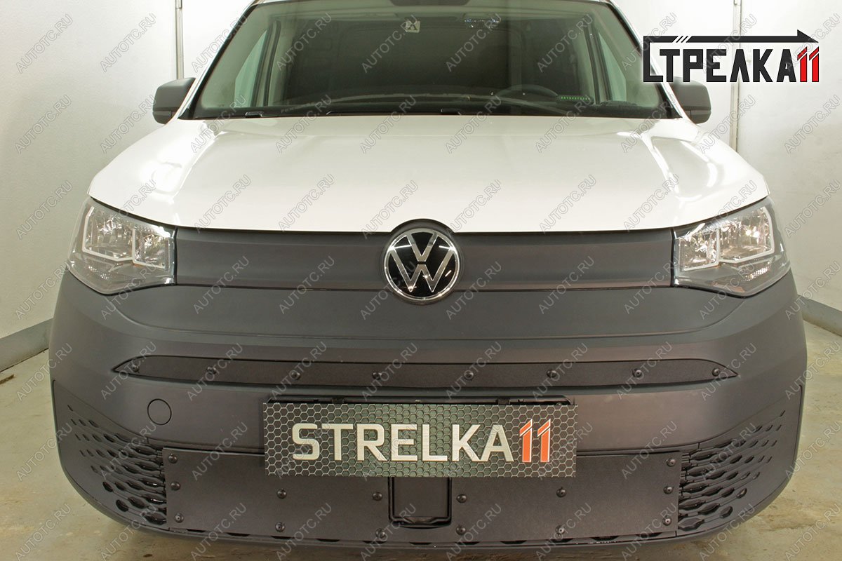 1 199 р. Зимняя заглушка решетки радиатора (низ) Стрелка11  Volkswagen Caddy (2020-2024) (черная)  с доставкой в г. Тамбов