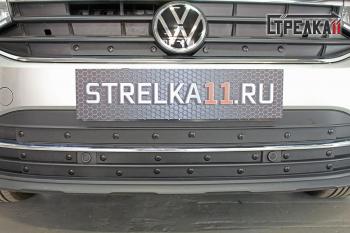 Зимняя заглушка решетки радиатора (низ) Стрелка11 Volkswagen (Волксваген) Tiguan (Тигуан)  Mk2 (2020-2022) Mk2 рестайлинг  (черная)