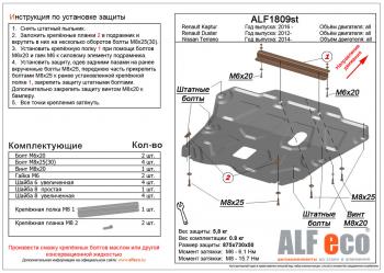 Защита картера и КПП (V-all) Renault Duster HS рестайлинг (2015-2021)