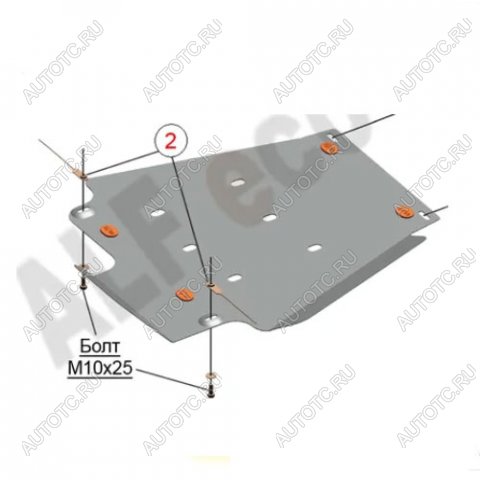 5 999 р. Защита топливного бака (V-5,7) ALFECO  Toyota Tundra  XK50 (2013-2024) 2-ой рестайлинг (сталь 2 мм)  с доставкой в г. Тамбов