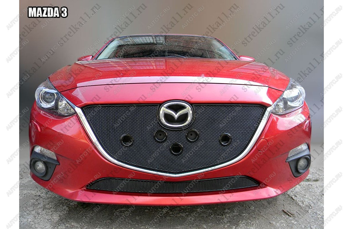 799 р. Зимняя заглушка решетки радиатора (низ) премиум Стрелка11 Mazda 3/Axela BM дорестайлинг, хэтчбэк (2013-2016) (черная)  с доставкой в г. Тамбов