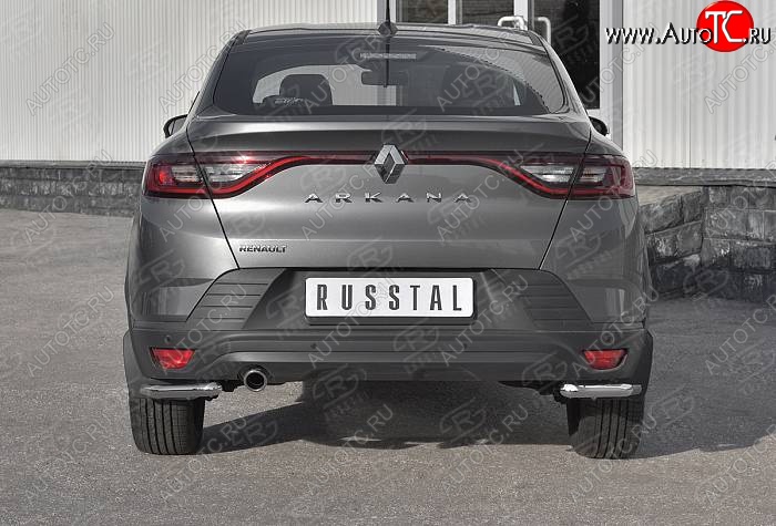 10 399 р. Защита заднего бампера (Ø42 мм уголки, нержавейка) Russtal Renault Arkana (2019-2024)  с доставкой в г. Тамбов