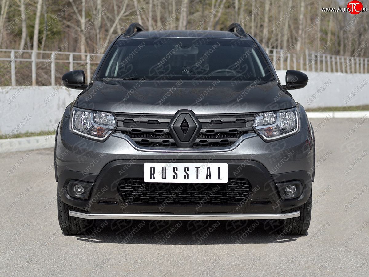 11 749 р. Защита переднего бампера (Ø42 мм, нержавейка) SLITKOFF  Renault Duster  HM (2021-2024) рестайлинг  с доставкой в г. Тамбов