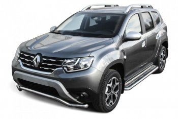 Защита переднего бампера Slitkoff (Ø57 мм, волна). Renault (Рено) Duster (Дастер)  HM (2021-2024) HM рестайлинг