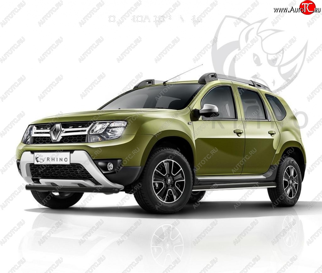 8 249 р. Пороги труба d63 ч. сталь Russtal (v2) Renault Duster HS рестайлинг (2015-2021)  с доставкой в г. Тамбов