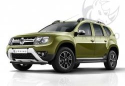 Защита переднего бампера (Ø63 мм, окрашенная) SLITKOFF Renault Duster HS рестайлинг (2015-2021)