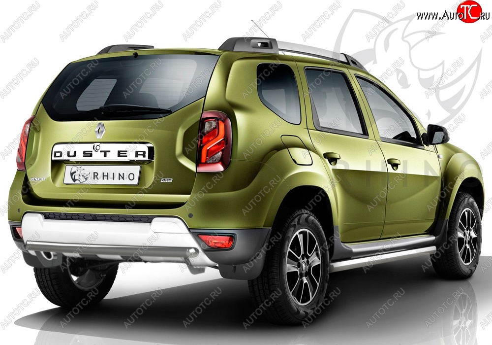 7 899 р. Защита порогов из круглой трубы диаметром 63 мм Russtal Renault Duster HS рестайлинг (2015-2021) (Сталь с полимерным покрытием. Цвет: серебристый)  с доставкой в г. Тамбов