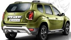 5 999 р. Защита заднего бампера (Ø63 мм волна под машину, нержавейка) Russtal Renault Duster HS рестайлинг (2015-2021)  с доставкой в г. Тамбов. Увеличить фотографию 1