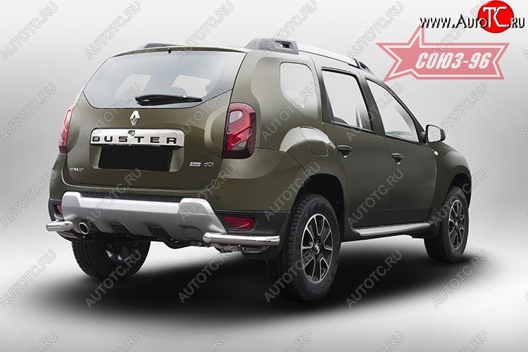 9 989 р. Защита заднего бампера из двух боковых уголков (d60) Souz-96 Renault Duster HS рестайлинг (2015-2021)  с доставкой в г. Тамбов