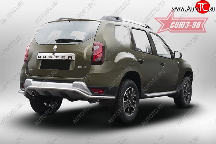 8 504 р. Волнистая защита заднего бампера с диаметром 42мм Souz-96 Renault Duster HS рестайлинг (2015-2021)  с доставкой в г. Тамбов