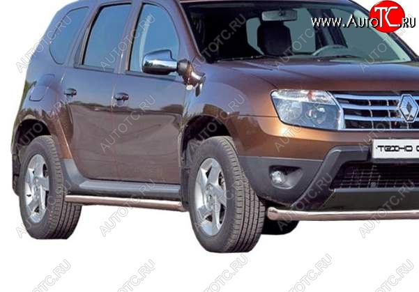 22 999 р. Защита порогов ТехноСфера (Техно Сфера) (нержавейка, 63.5 mm)  Renault Duster  HS (2010-2015) дорестайлинг  с доставкой в г. Тамбов