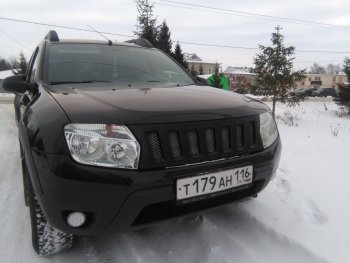 3 699 р. Решётка радиатора Sport Renault Duster HS рестайлинг (2015-2021) (Неокрашенная)  с доставкой в г. Тамбов. Увеличить фотографию 7