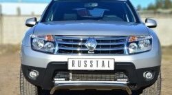 Защита переднего бампера (Ø42 мм, нержавейка, 4х4) SLITKOFF Renault Duster HS дорестайлинг (2010-2015)