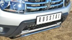 16 999 р. Защита переднего бампера (Ø42 мм, нержавейка, 4х4) SLITKOFF Renault Duster HS дорестайлинг (2010-2015)  с доставкой в г. Тамбов. Увеличить фотографию 2