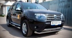 12 799 р. Одинарная защита переднего бампера диаметром 63 мм (4x4) SLITKOFF Renault Duster HS дорестайлинг (2010-2015)  с доставкой в г. Тамбов. Увеличить фотографию 3