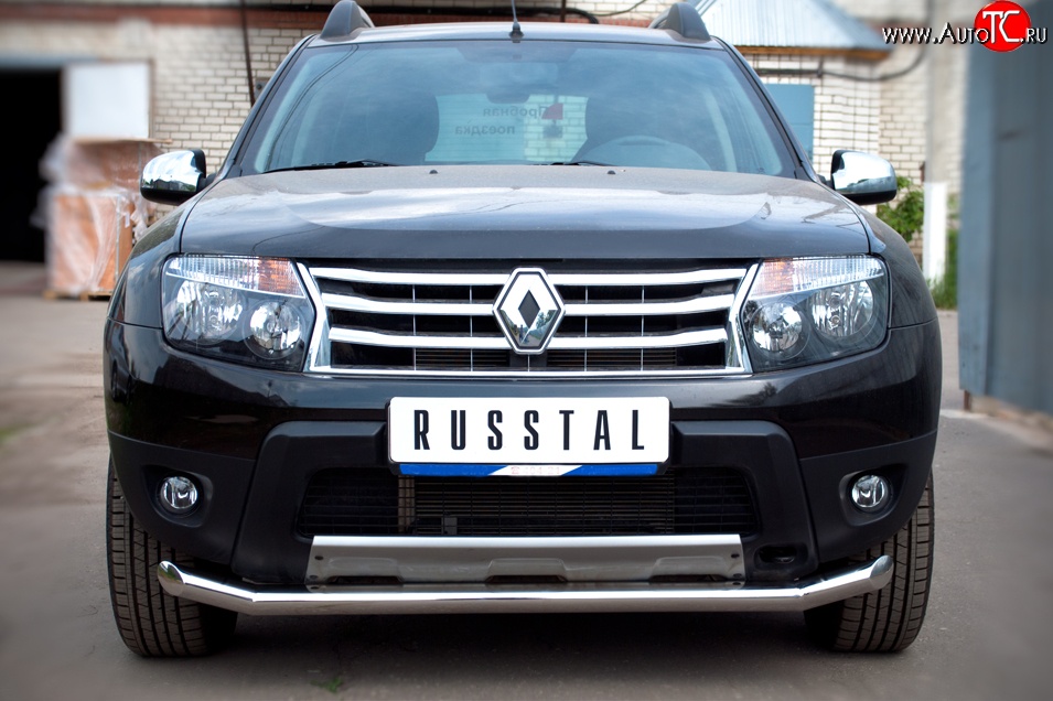 12 799 р. Одинарная защита переднего бампера диаметром 63 мм (4x4) SLITKOFF Renault Duster HS дорестайлинг (2010-2015)  с доставкой в г. Тамбов