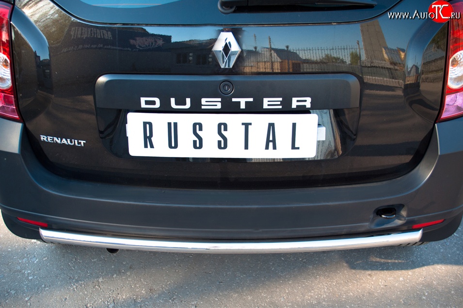 11 299 р. Защита заднего бампера (Ø42 мм, нержавейка, 4х2) SLITKOFF  Renault Duster  HS (2010-2015) дорестайлинг  с доставкой в г. Тамбов