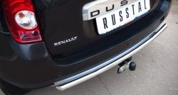 8 199 р. Одинарная защита заднего бампера из трубы диаметром 42 мм (4x4) SLITKOFF Renault Duster HS дорестайлинг (2010-2015)  с доставкой в г. Тамбов. Увеличить фотографию 2