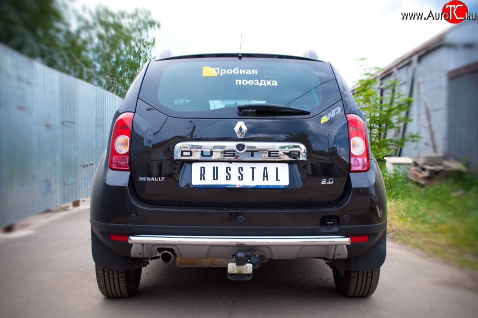 8 199 р. Одинарная защита заднего бампера из трубы диаметром 42 мм (4x4) SLITKOFF Renault Duster HS дорестайлинг (2010-2015)  с доставкой в г. Тамбов