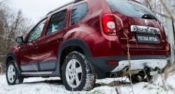 4 999 р. Накладка на задний бампер RA Renault Duster HS дорестайлинг (2010-2015) (Поверхность шагрень (серый металлик))  с доставкой в г. Тамбов. Увеличить фотографию 2